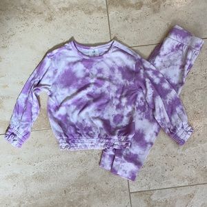 Gap purple tie dye matching set 3T
